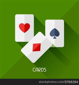 Game illustration with cards in flat design style.