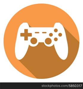 game joypad icon with a long shadow