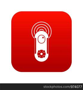 Game joystick icon digital red for any design isolated on white vector illustration. Game joystick icon digital red