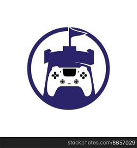Game king vector logo design. Game console and fort icon vector design.	