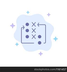 Game, Move, Strategy, Tactic, Tactical Blue Icon on Abstract Cloud Background