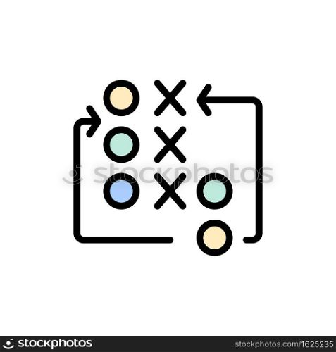 Game, Move, Strategy, Tactic, Tactical  Flat Color Icon. Vector icon banner Template