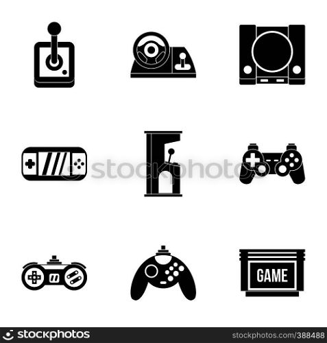 Game online icons set. Simple illustration of 9 game online vector icons for web. Game online icons set, simple style