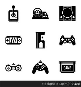 Game online icons set. Simple illustration of 9 game online vector icons for web. Game online icons set, simple style