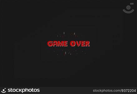 game over Pixel art design isolated on background. Pixel art for game design.