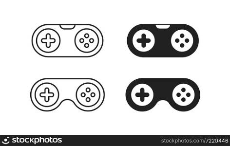 Game pad icon set. Game control simbol. Joystick illustration. Videogame controller concept in vector flat style.