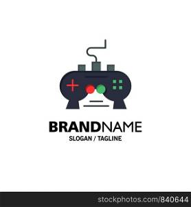 Game, Pad, Video, Xbox, PlayStation Business Logo Template. Flat Color
