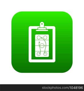 Game plan icon digital green for any design isolated on white vector illustration. Game plan icon digital green