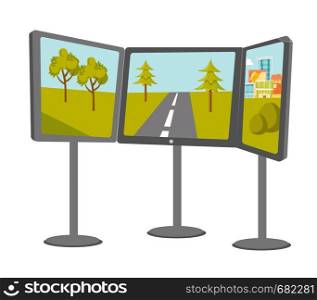 Game racing simulator vector cartoon illustration isolated on white background.. Game racing simulator vector cartoon illustration.