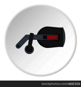 Game reality glasses icon in flat circle isolated on white background vector illustration for web. Game reality glasses icon circle