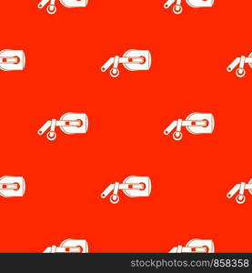 Game reality glasses pattern repeat seamless in orange color for any design. Vector geometric illustration. Game reality glasses pattern seamless