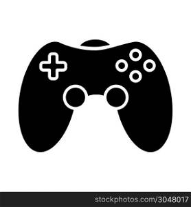 Game room glyph icon. Gamepad. Video game controller. Community recreation area. Room for spending time with friends. Joystick. Silhouette symbol. Negative space. Vector isolated illustration