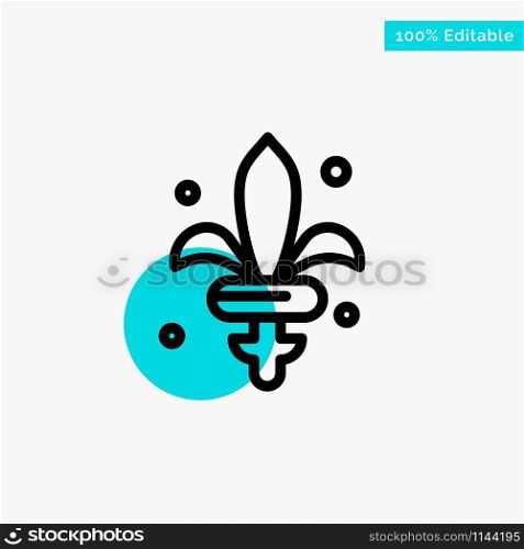 Game, Sword, Weapon, Madrigal turquoise highlight circle point Vector icon