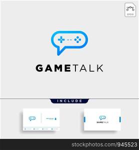 game talk logo design template with business card include vector illustration icon element - vector. game talk logo design template vector illustration icon element