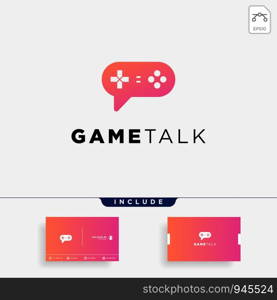 game talk logo design template with business card include vector illustration icon element - vector. game talk logo design template vector illustration icon element