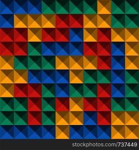 Game Tetris pixel bricks. Seamless pattern background. Colorfull Game background
