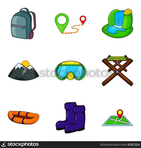 Gamekeeper icons set. Cartoon set of 9 gamekeeper vector icons for web isolated on white background. Gamekeeper icons set, cartoon style