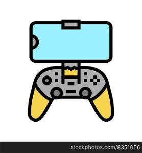 gamepad controller for phone  color icon vector. gamepad controller for phone  sign. isolated symbol illustration. gamepad controller for phone  color icon vector illustration