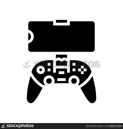 gamepad controller for phone  glyph icon vector. gamepad controller for phone  sign. isolated symbol illustration. gamepad controller for phone  glyph icon vector illustration