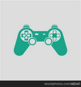 Gamepad icon. Gray background with green. Vector illustration.