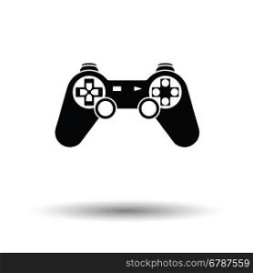 Gamepad icon. White background with shadow design. Vector illustration.