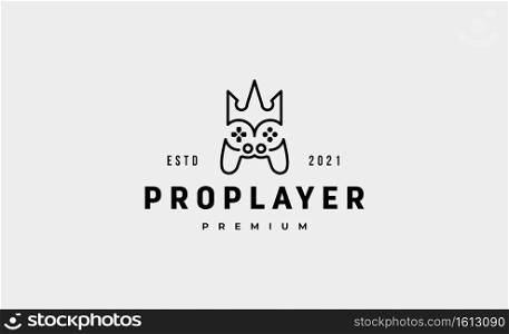 gamepad king logo vector design illustration