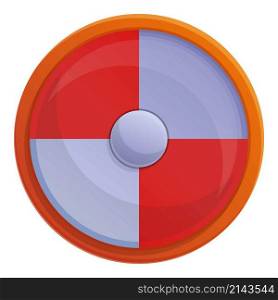 Gameplay round shield icon cartoon vector. Game ui. Casino machine. Gameplay round shield icon cartoon vector. Game ui