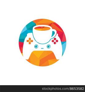 Gamer cafe vector logo design template. 