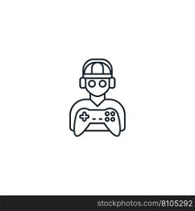 Gamer creative icon from gaming icons collection Vector Image