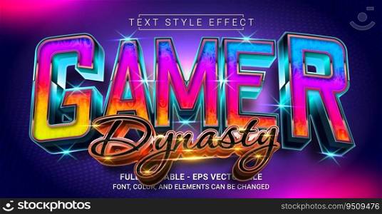 Gamer Dynasty Text Style Effect. Editable Graphic Text Template.
