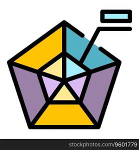 Gamer graph icon outline vector. Computer pc. Play app color flat. Gamer graph icon vector flat