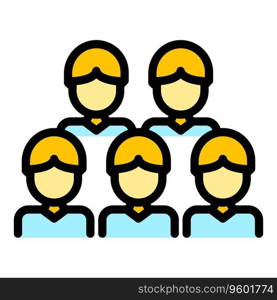 Gamer group icon outline vector. Play online. Cyber controller color flat. Gamer group icon vector flat