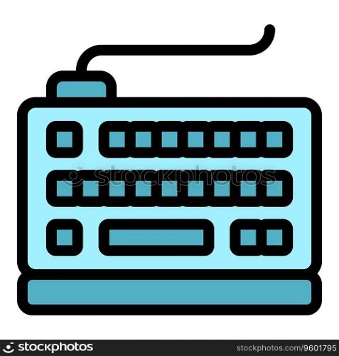 Gamer keyboard icon outline vector. Pc online. Game sport color flat. Gamer keyboard icon vector flat