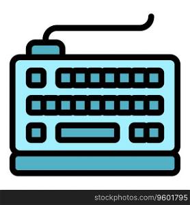 Gamer keyboard icon outline vector. Pc online. Game sport color flat. Gamer keyboard icon vector flat