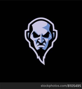 Gamer logo mascot baddas man with angry face Vector Image