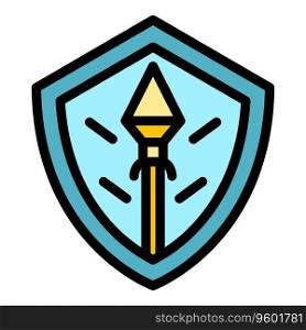 Gamer shield icon outline vector. Cybersport game. Electronic sport color flat. Gamer shield icon vector flat