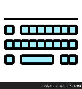 Gamer super keyboard icon outline vector. Sport game. Pc online color flat. Gamer super keyboard icon vector flat