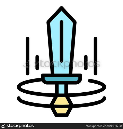 Gamer sword icon outline vector. Sport pc. Online app color flat. Gamer sword icon vector flat