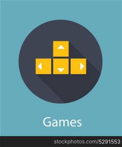 Games Flat Concept Icon Vector Illustration. EPS10. Games Flat Concept Icon Vector Illustration