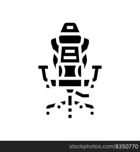 gaming chair glyph icon vector. gaming chair sign. isolated symbol illustration. gaming chair glyph icon vector illustration