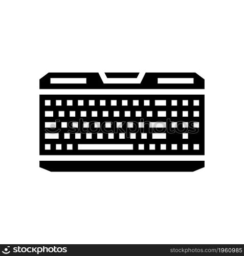 gaming keyboard glyph icon vector. gaming keyboard sign. isolated contour symbol black illustration. gaming keyboard glyph icon vector illustration
