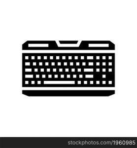 gaming keyboard glyph icon vector. gaming keyboard sign. isolated contour symbol black illustration. gaming keyboard glyph icon vector illustration