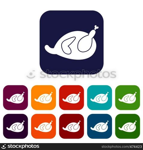 Gammon icons set vector illustration in flat style In colors red, blue, green and other. Gammon icons set