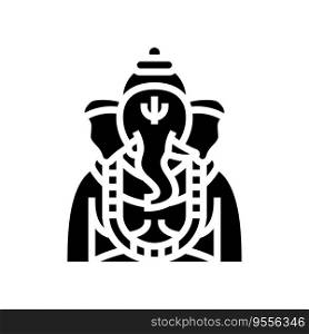 ganesha god indian glyph icon vector. ganesha god indian sign. isolated symbol illustration. ganesha god indian glyph icon vector illustration