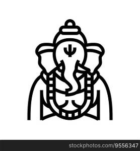 ganesha god indian line icon vector. ganesha god indian sign. isolated contour symbol black illustration. ganesha god indian line icon vector illustration