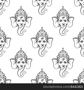 Ganesha The Lord Of Wisdom Seamless Pattern Vector Art Illustration