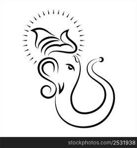 Ganesha The Lord Of Wisdom Vector Art Illustration