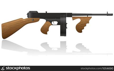 gangster gun Thompson vector illustration isolated on white background
