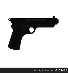 Gangster pistol icon. Flat illustration of gangster pistol vector icon for web design. Gangster pistol icon, flat style