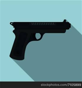 Gangster pistol icon. Flat illustration of gangster pistol vector icon for web design. Gangster pistol icon, flat style